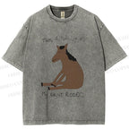 Unisex This Actually is My First Rodeo Horse Printed Washed Tee