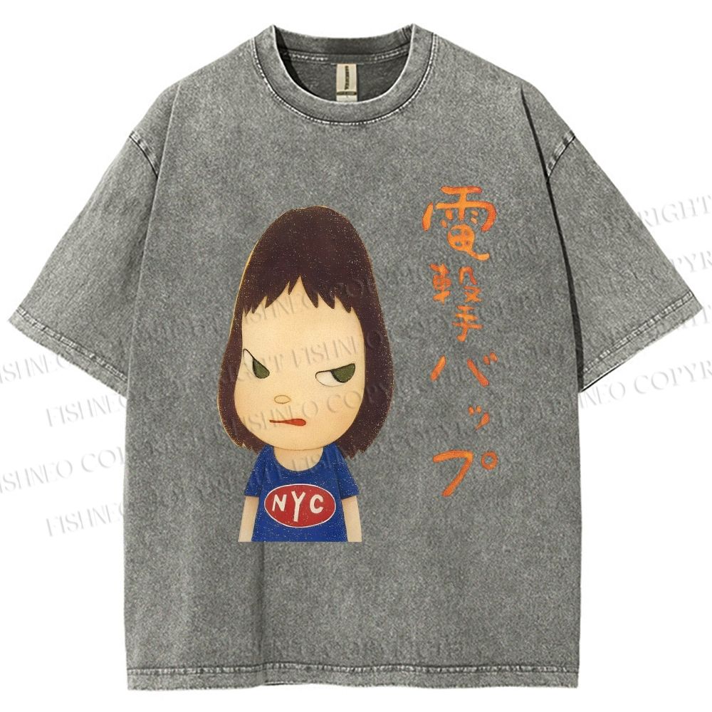 Unisex Yoshitomo Nara Printed Washed Tee