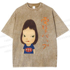 Unisex Yoshitomo Nara Printed Washed Tee