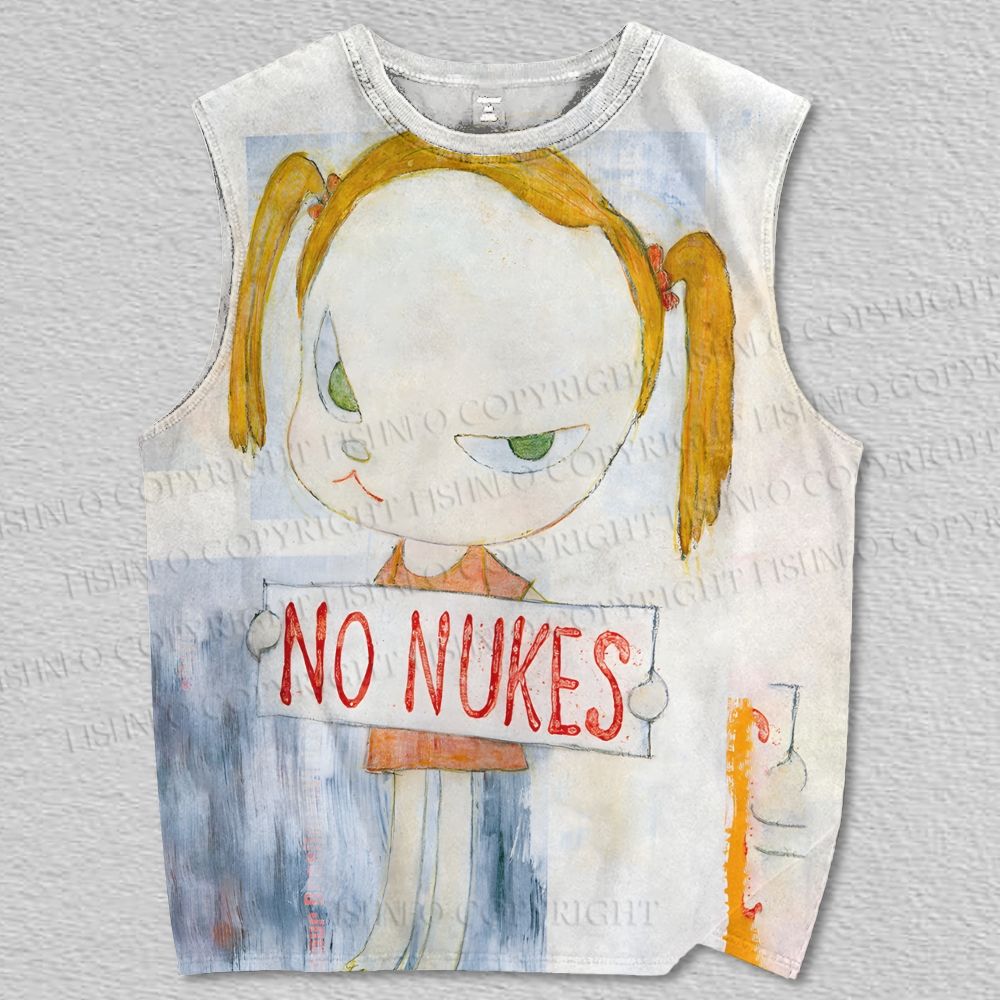 Unisex Yoshitomo Nara No Nukes Printed Tank Top