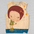 Unisex Yoshitomo Nara Stars Printed Tank Top