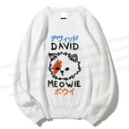 Unisex David Bowie Cat Printed Sweatshirt