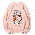 Unisex David Bowie Cat Printed Sweatshirt