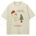 Unisex Yoshitomo Nara Christmas Tree Printed Washed Tee