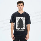 Unisex Mori No Shizukesa Tree Printed Washed Tee