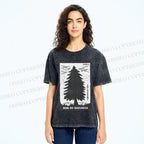 Unisex Mori No Shizukesa Tree Printed Washed Tee