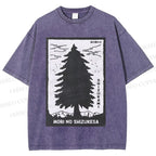Unisex Mori No Shizukesa Tree Printed Washed Tee