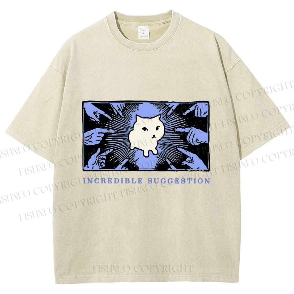 Unisex Incredible Suggestion Printed Washed Tee