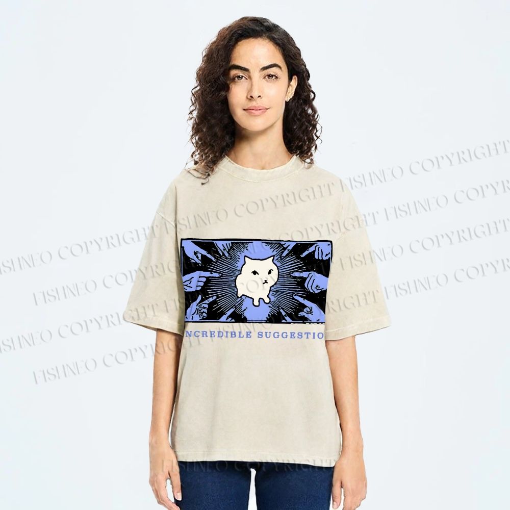 Unisex Incredible Suggestion Printed Washed Tee