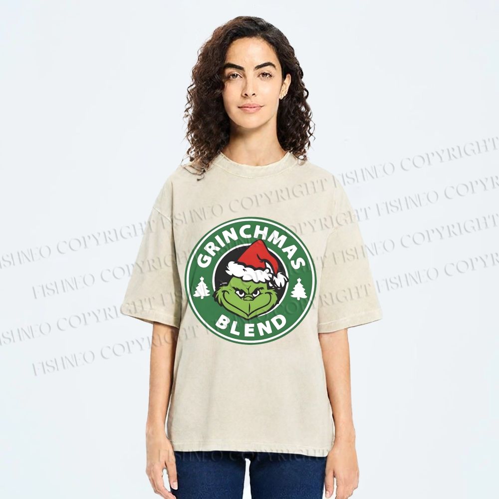 Unisex Grinchmas Blend Printed Washed Tee