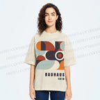 Unisex Bauhaus Geometry Printed Washed Tee