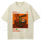 Unisex Yayoi Kusama Ramen Printed Washed Tee