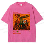 Unisex Yayoi Kusama Ramen Printed Washed Tee