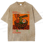 Unisex Yayoi Kusama Ramen Printed Washed Tee