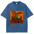 Unisex Yayoi Kusama Ramen Printed Washed Tee