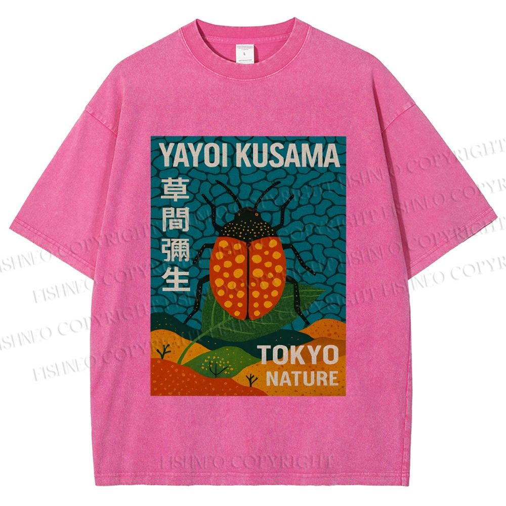 Unisex Yayoi Kusama Bug Printed Washed Tee
