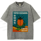 Unisex Yayoi Kusama Bug Printed Washed Tee