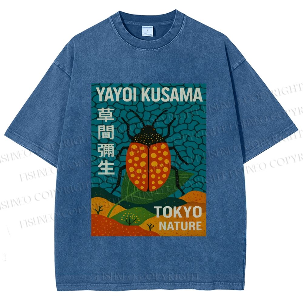 Unisex Yayoi Kusama Bug Printed Washed Tee