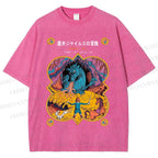 Unisex Japanese Tolkien LOTR Hobbit Printed Washed Tee