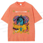 Unisex Japanese Tolkien LOTR Hobbit Printed Washed Tee