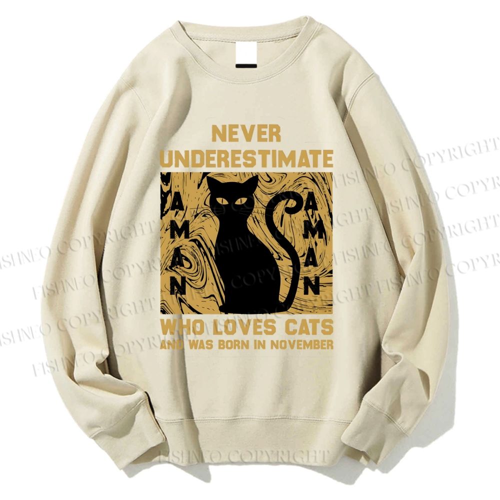 Unisex Who Loves Cat Printed Sweatshirt