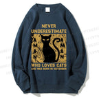 Unisex Who Loves Cat Printed Sweatshirt