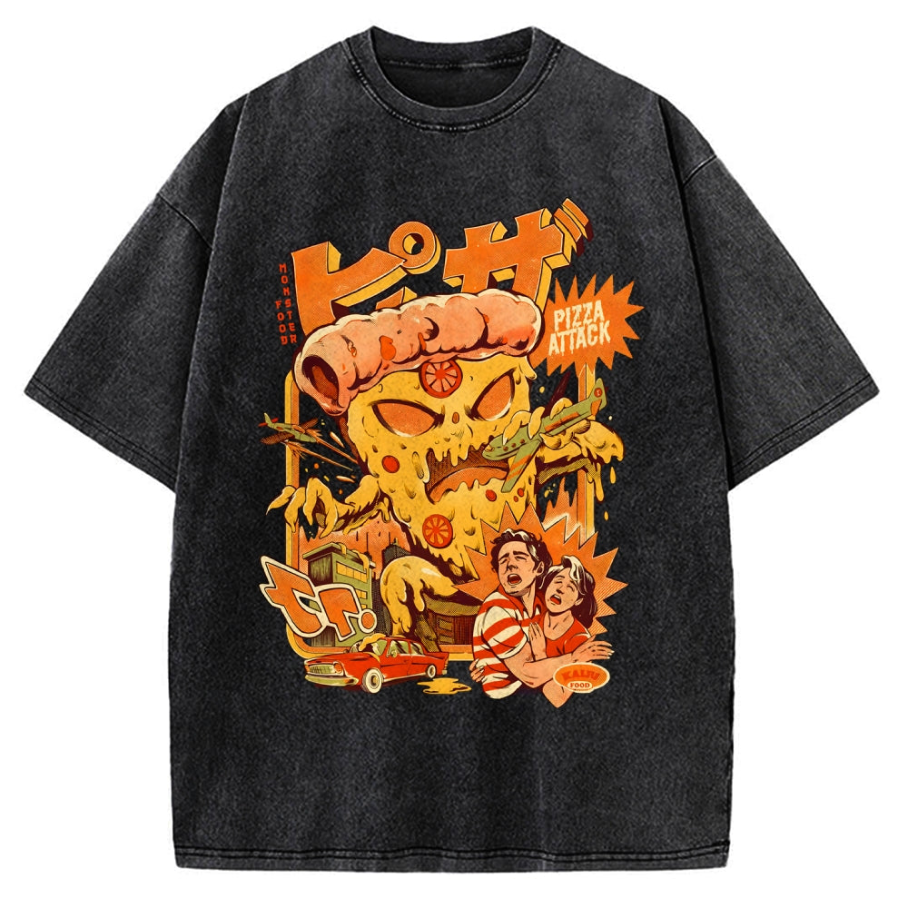 Pizza Attack Vintage Washed T-shirt