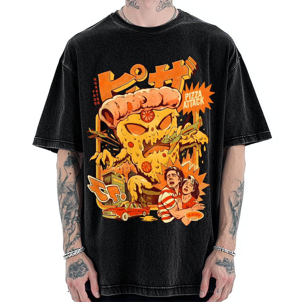 Pizza Attack Vintage Washed T-shirt