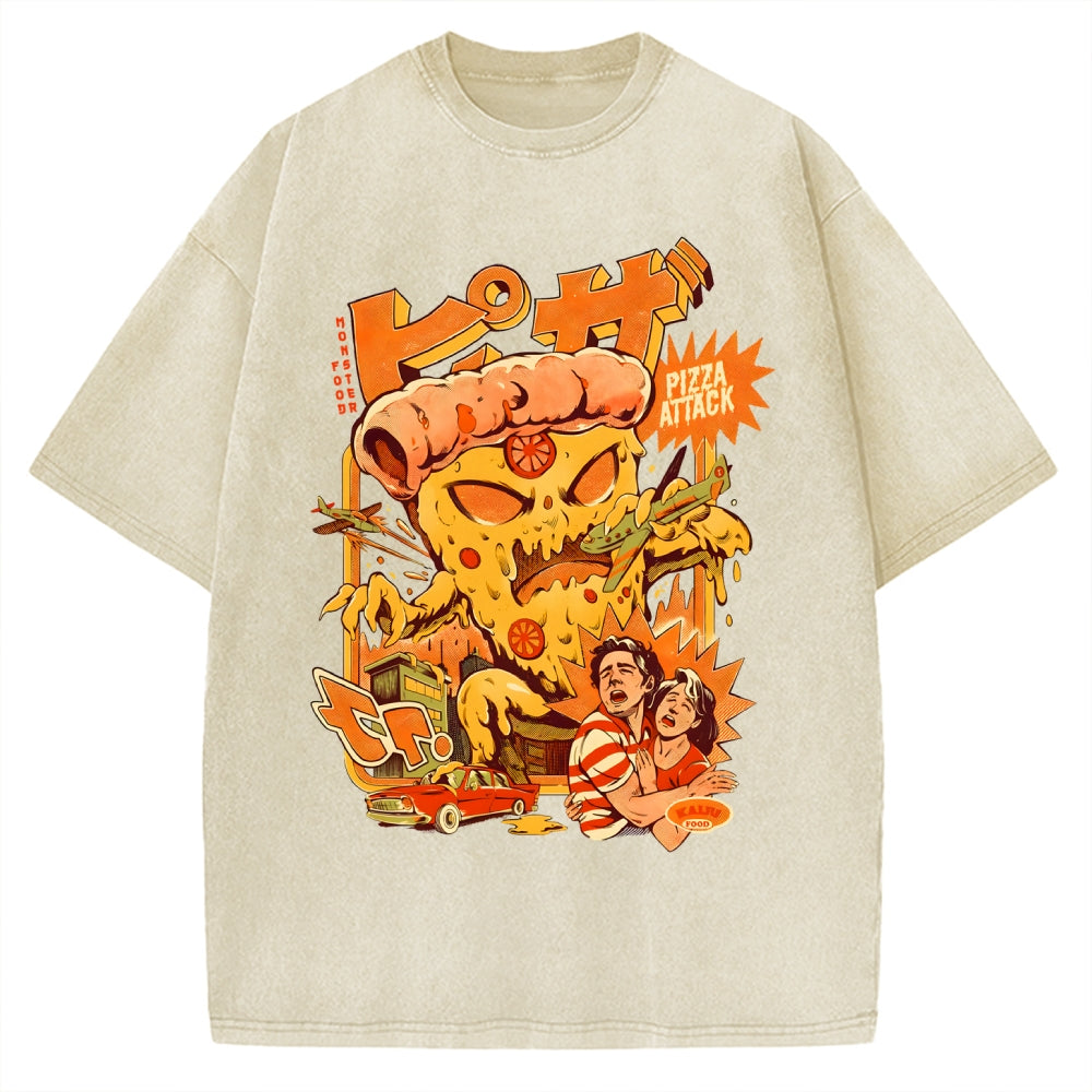 Pizza Attack Vintage Washed T-shirt