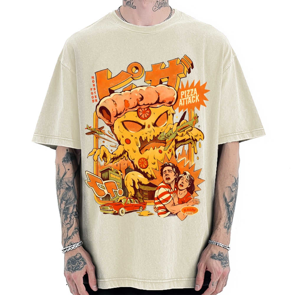 Pizza Attack Vintage Washed T-shirt