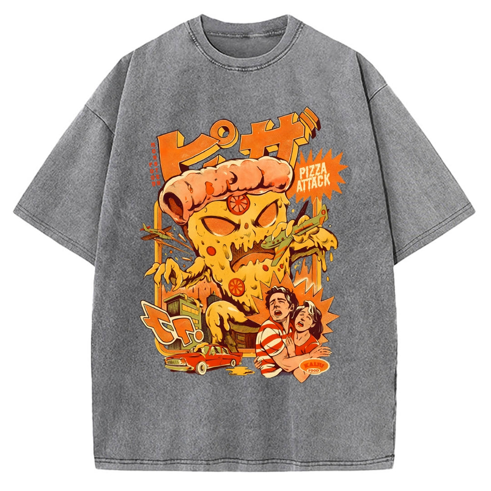 Pizza Attack Vintage Washed T-shirt