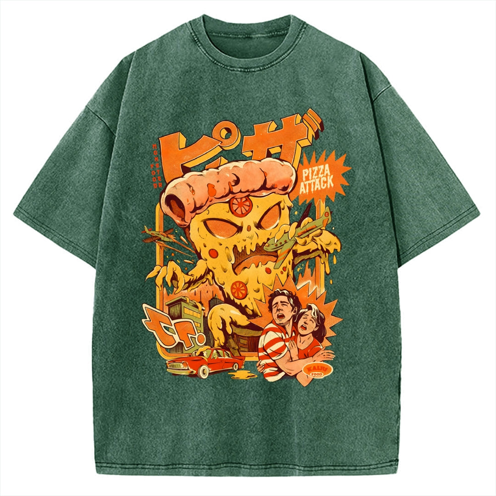 Pizza Attack Vintage Washed T-shirt