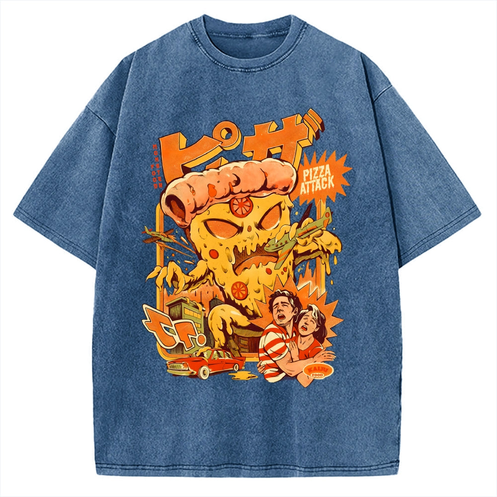 Pizza Attack Vintage Washed T-shirt