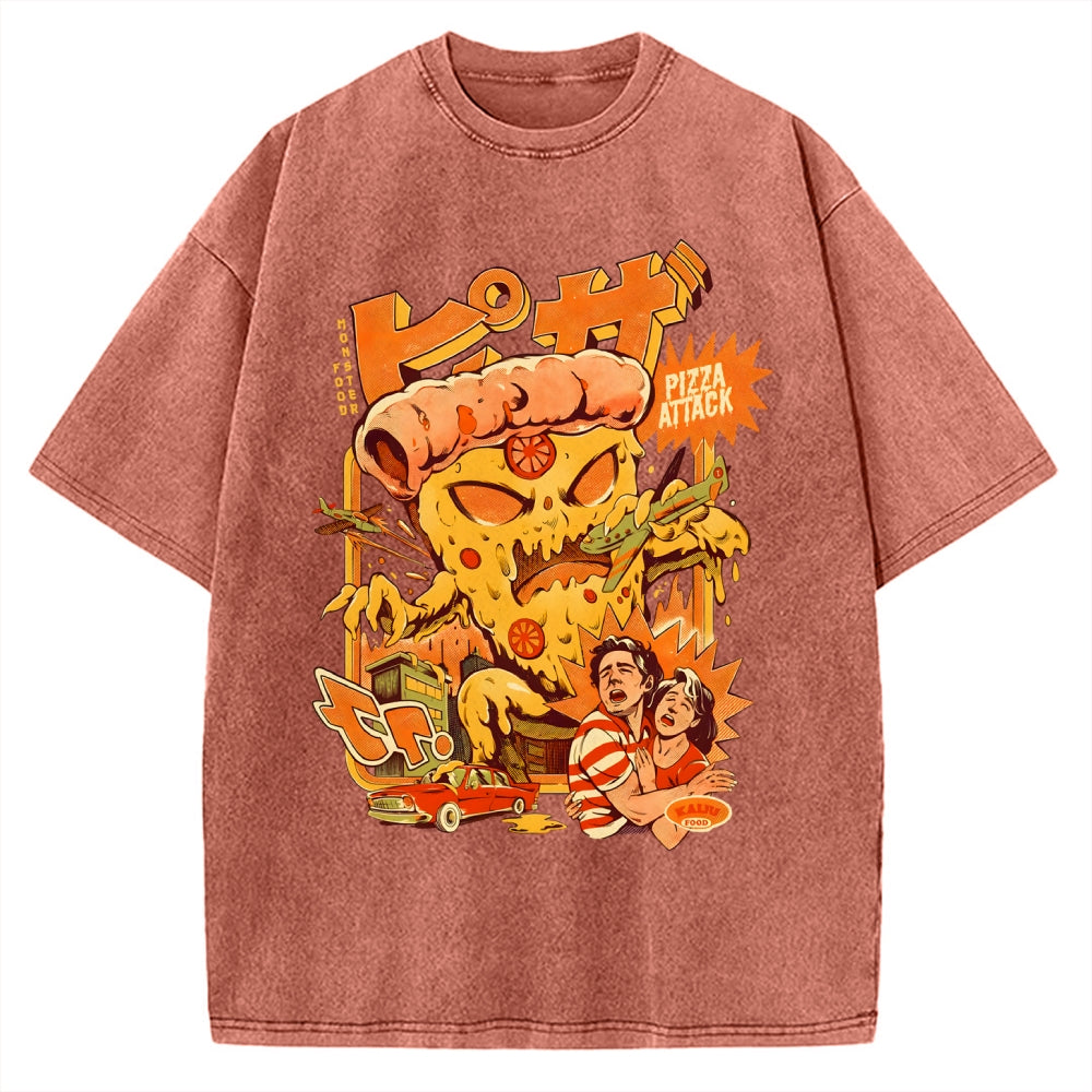 Pizza Attack Vintage Washed T-shirt