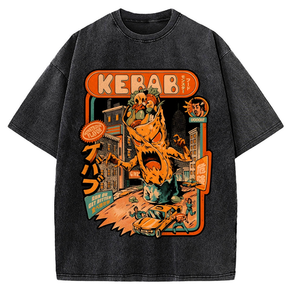 Kebab Attack Vintage Washed T-shirt