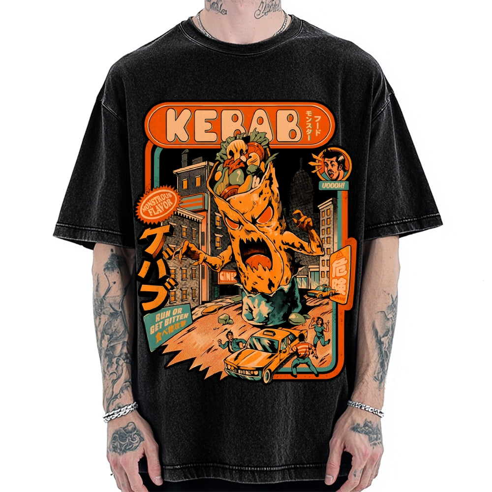 Kebab Attack Vintage Washed T-shirt
