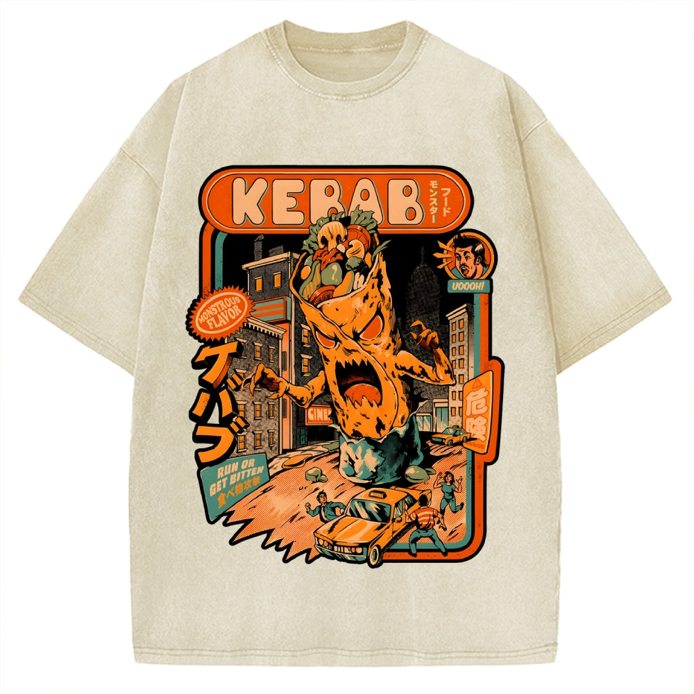 Kebab Attack Vintage Washed T-shirt