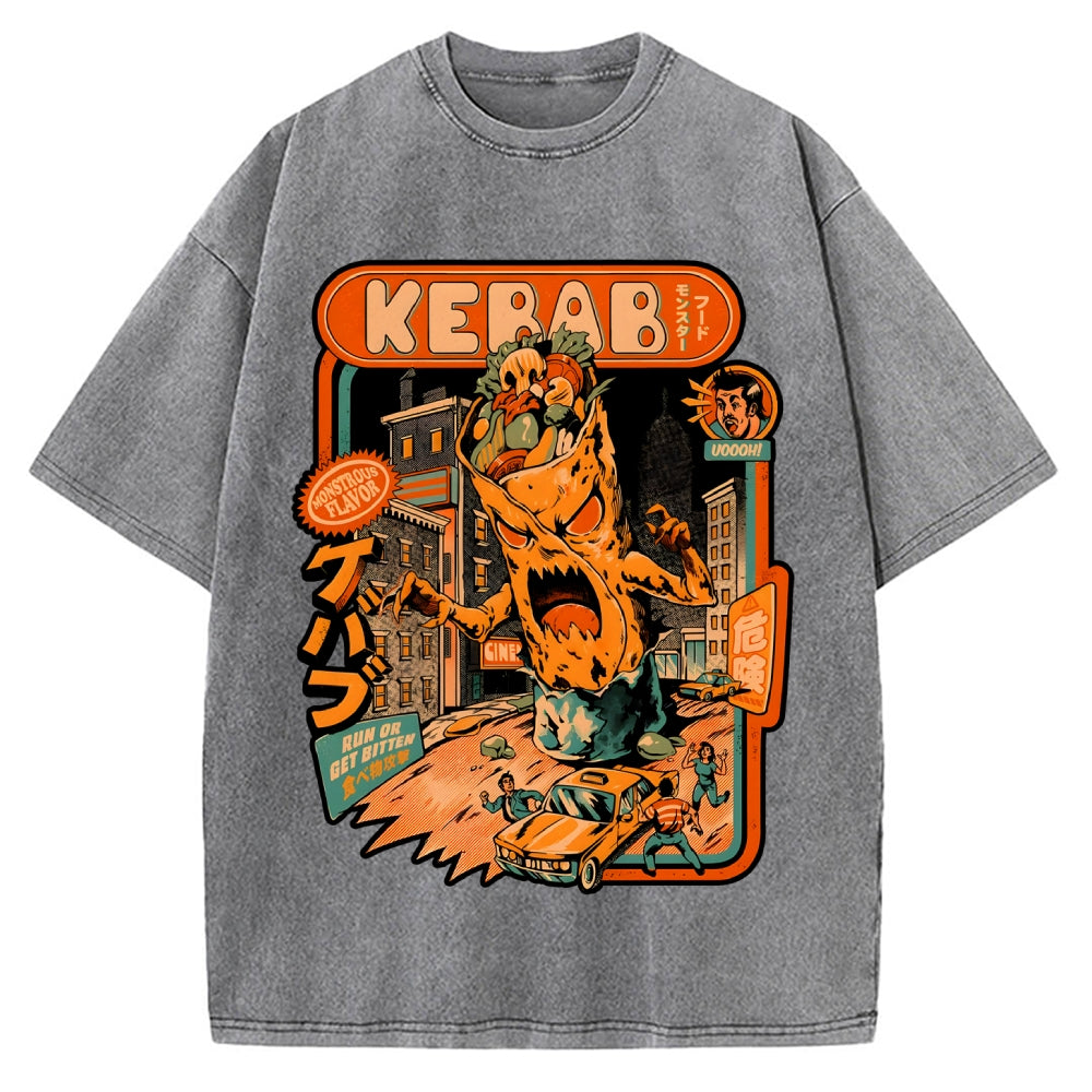 Kebab Attack Vintage Washed T-shirt
