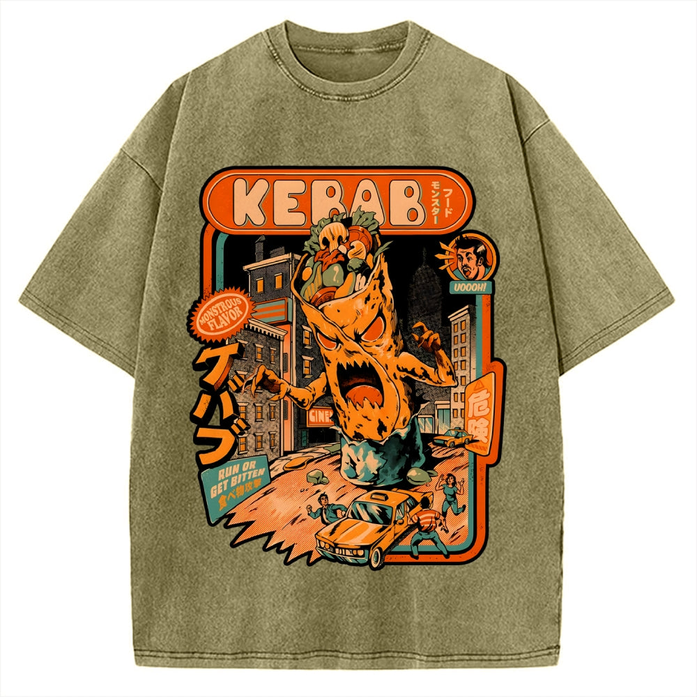 Kebab Attack Vintage Washed T-shirt