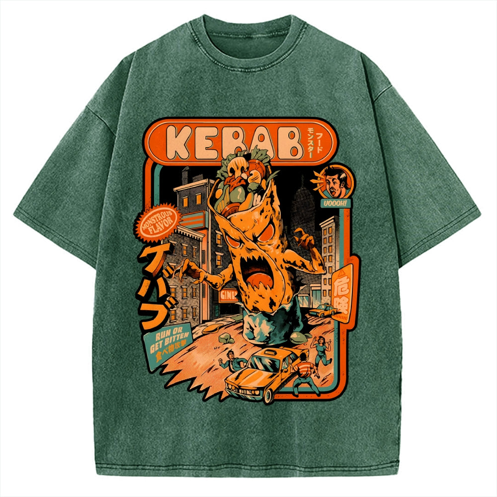 Kebab Attack Vintage Washed T-shirt