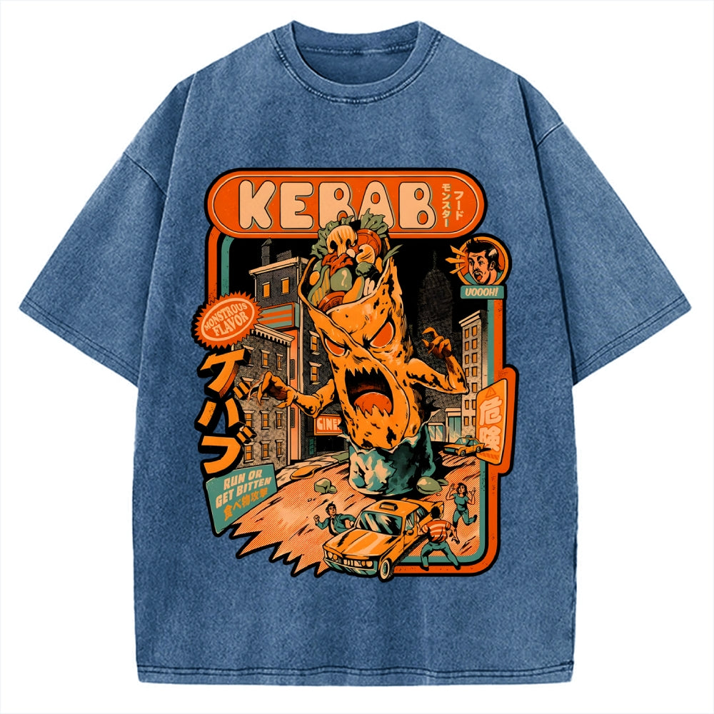 Kebab Attack Vintage Washed T-shirt