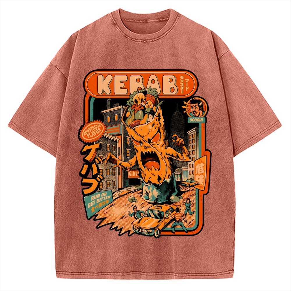 Kebab Attack Vintage Washed T-shirt
