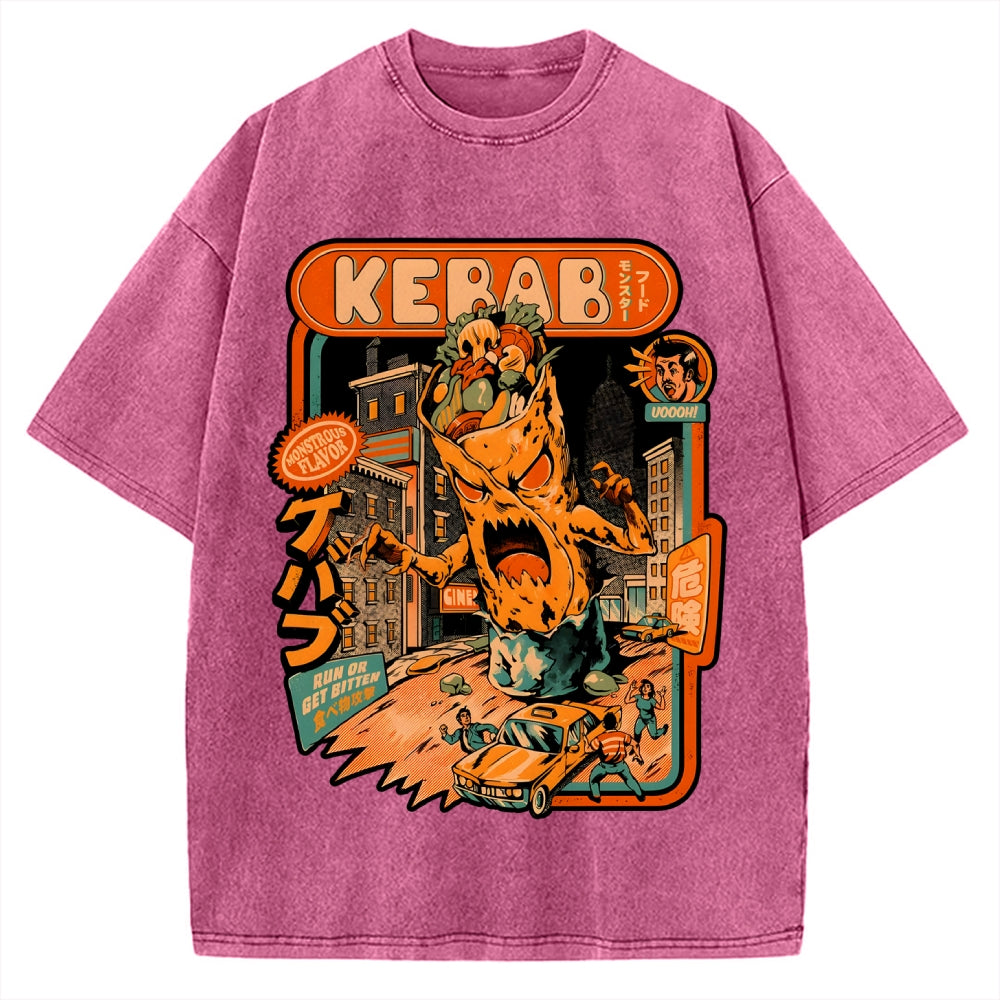 Kebab Attack Vintage Washed T-shirt