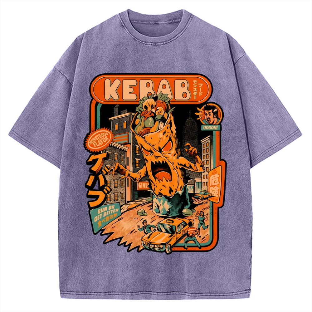 Kebab Attack Vintage Washed T-shirt