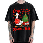 Oops I Got Another Tree Funny Christmas Goose Vintage Washed T-shirt