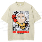 Unisex One Punch Man Printed Washed Tee