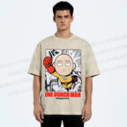 Unisex One Punch Man Printed Washed Tee
