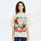 Unisex One Punch Man Printed Washed Tee