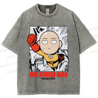 Unisex One Punch Man Printed Washed Tee