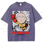 Unisex One Punch Man Printed Washed Tee